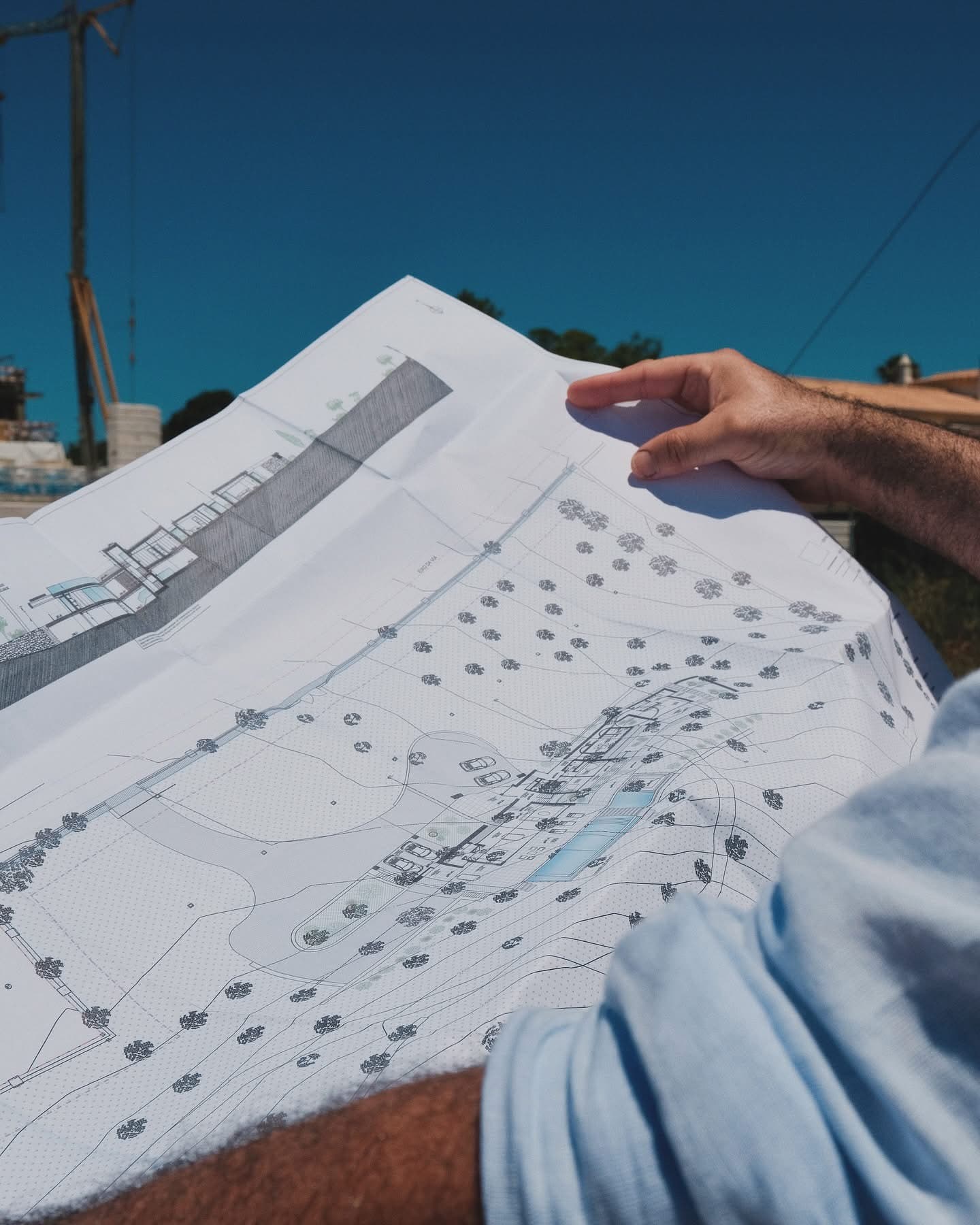 Architectural plans on a table